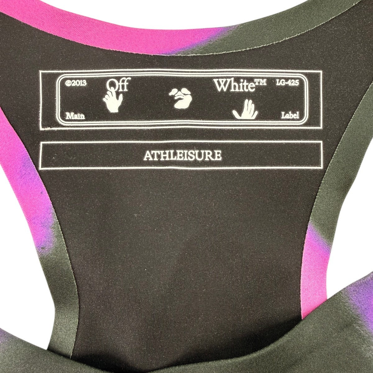 Off-White Liquid Melt Logo Print Racerback Sports Bra Black Pink Women's Size XS