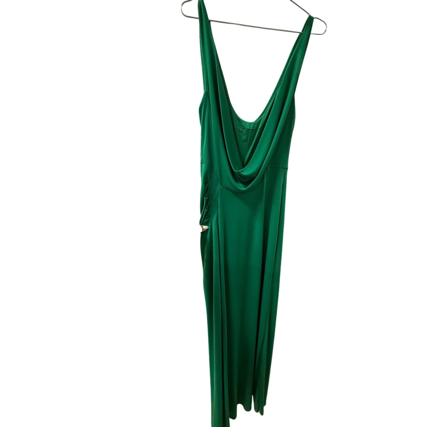 BCBG MAXAZRIA Lena Draped Scoop Back High Slit Maxi Evening Dress