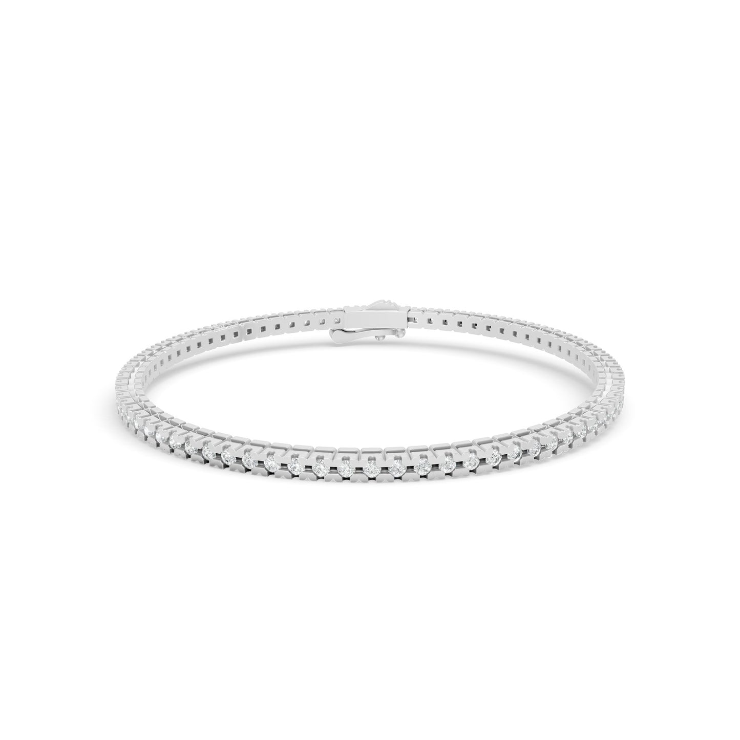 2.0 ctw Diamond 4P Classic 14K White Gold Tennis Bracket
