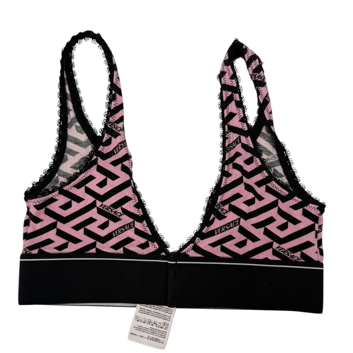 Versace La Greca Logo Print Designer V Neck Bra Top
