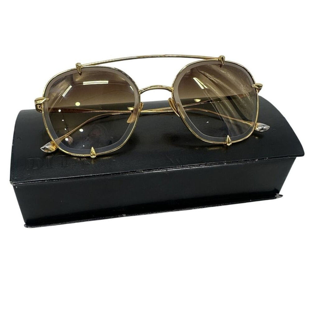 DITA Talon-Two 23009 Gold Titanium Aviator Sunglasses Gradient Lenses