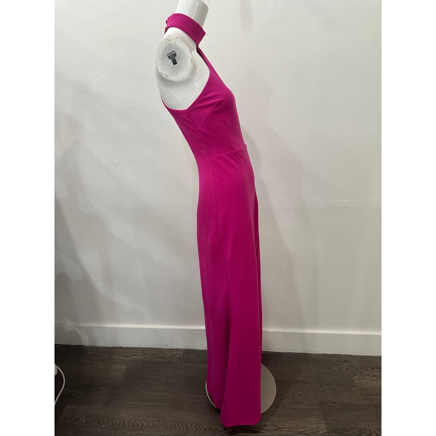 Lulus Keep It Interesting Asymmetrical Cutout Halter Maxi Dress Hot Pink