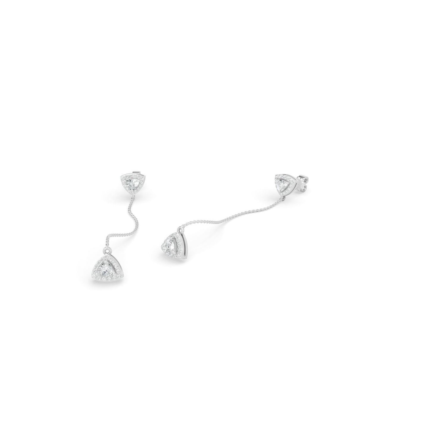 1.37 CTW 14K White Gold Diamond Dangling Earrings