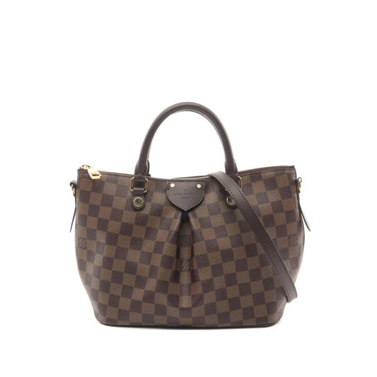 Louis Vuitton Leather Damier Ebene Siena Shoulder Bag Check