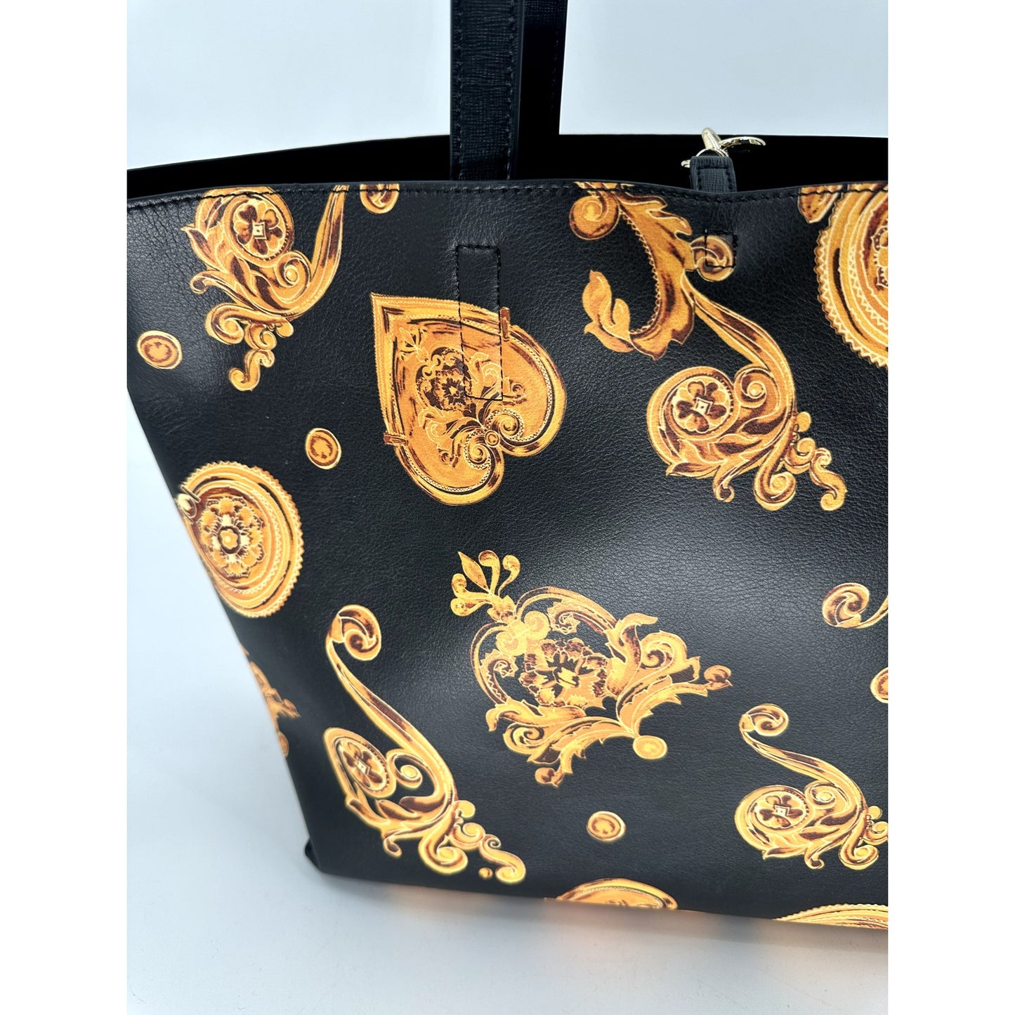 Versace Jeans Couture Faux Leather Graphic Print Reversible Tote Bag