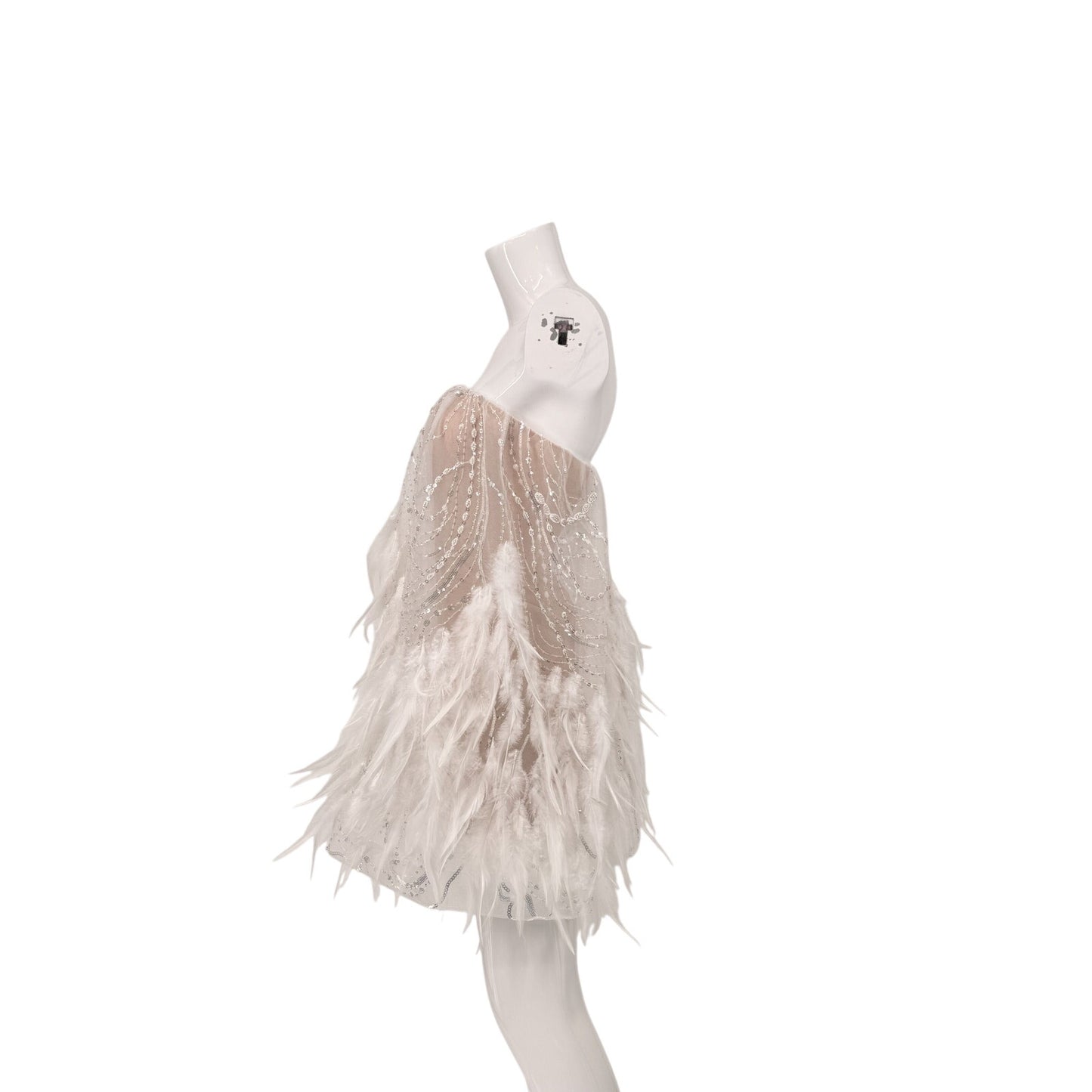 Helsi Stevie Feather Trim Strapless Mini Dress
