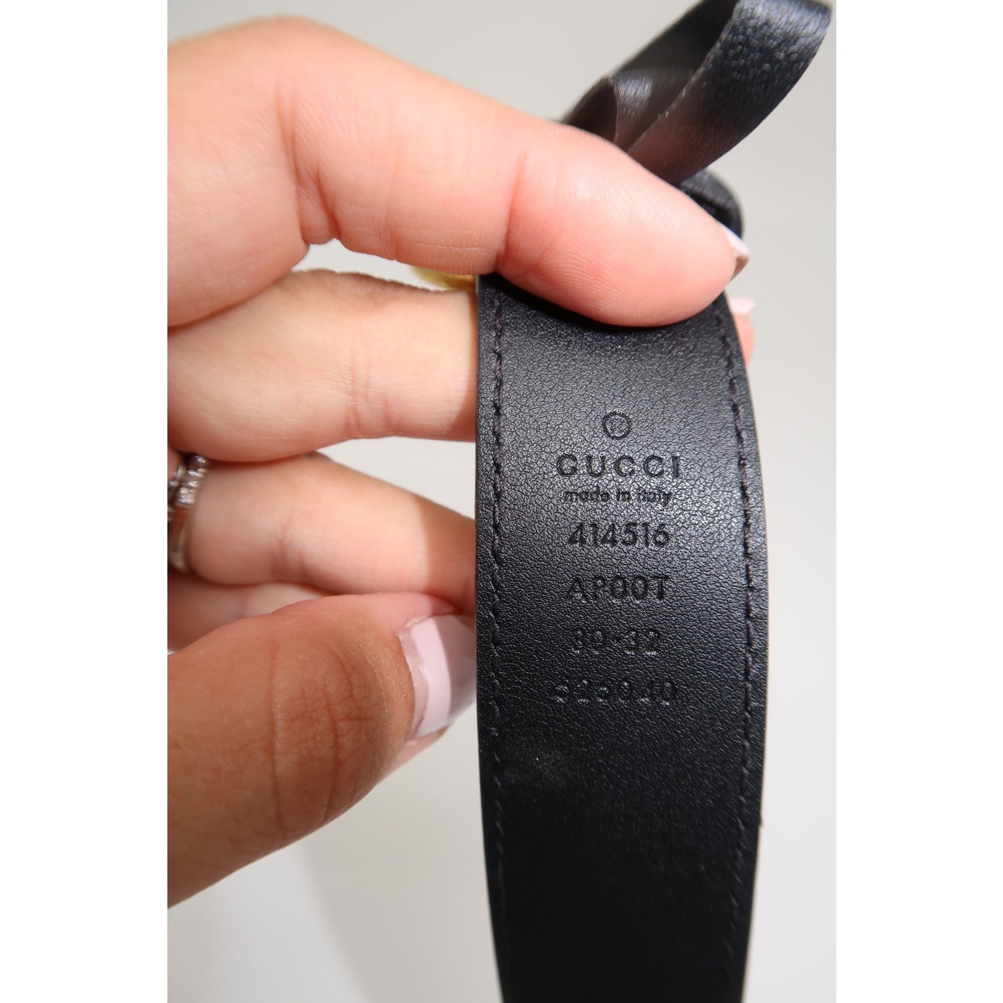 Gucci Leather Double G Marmont Gold Buckle Logo Leather Belt Black
