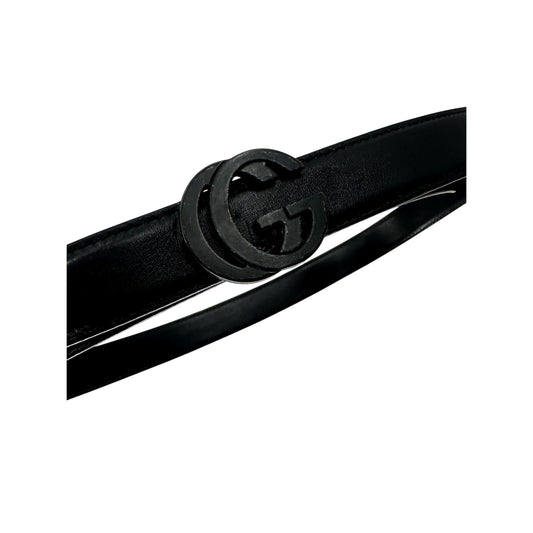 Gucci Leather GG Buckle Logo Belt