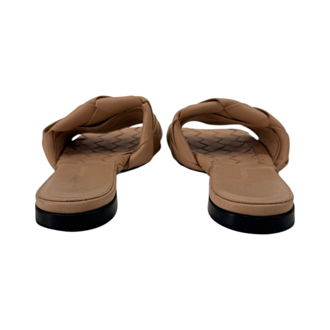 Bottega Veneta Lido Intrecciato Leather Flat Slide Sandals
