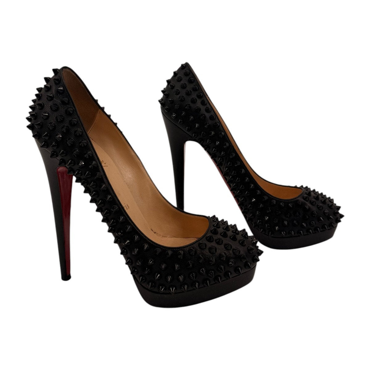 Christian Louboutin Leather Alti Spikes Slip On Platform Pumps