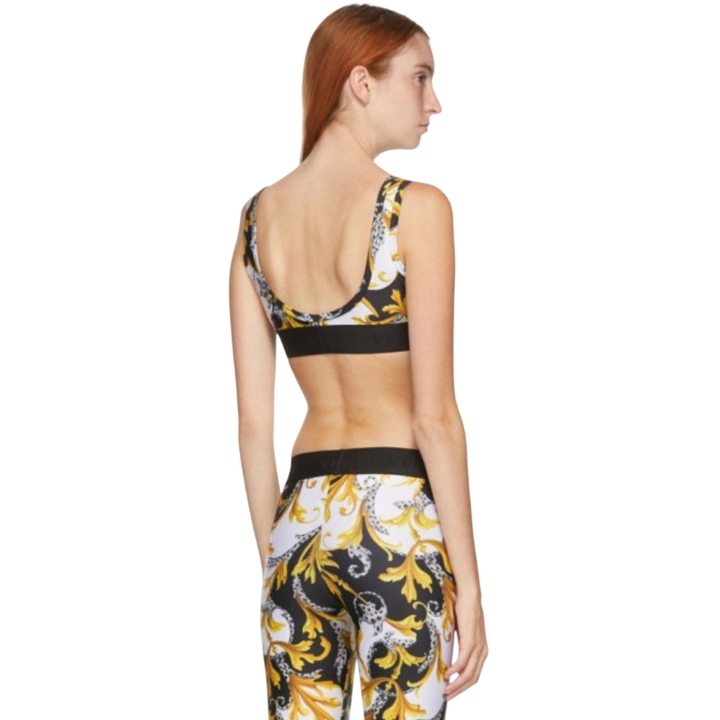 Versace Barocco Acanthus Print Sports Bra