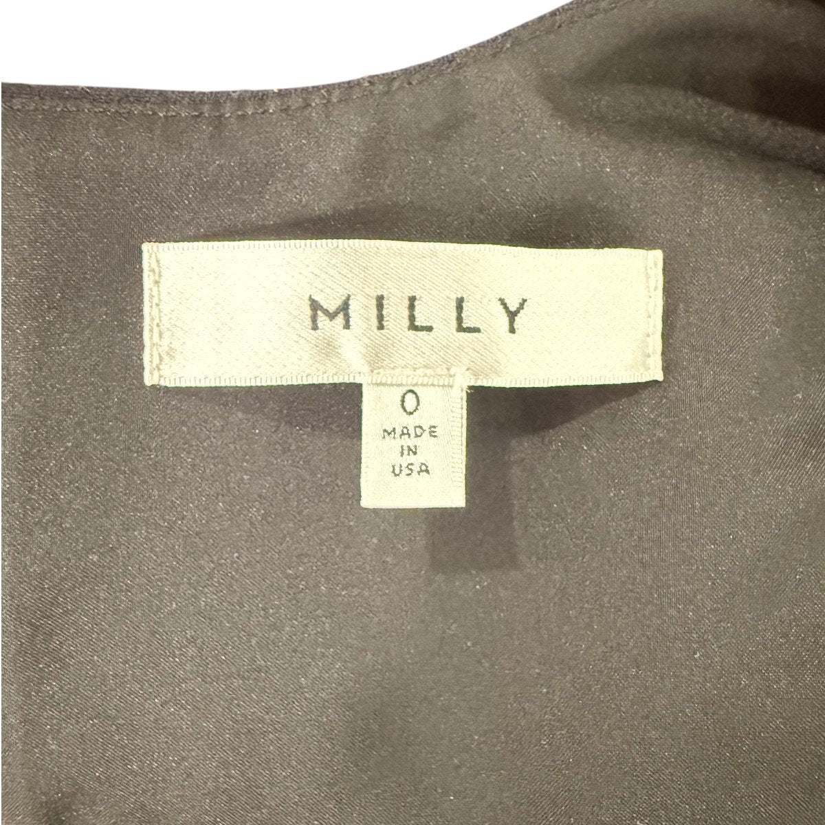 Milly Polyester Blend Sleeveless V-Neck Cropped Tank Top