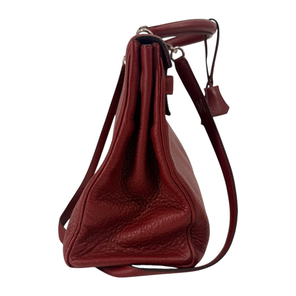 Hermes Kelly Retourne 35 Rouge H Leather Palladium Shoulder Bag