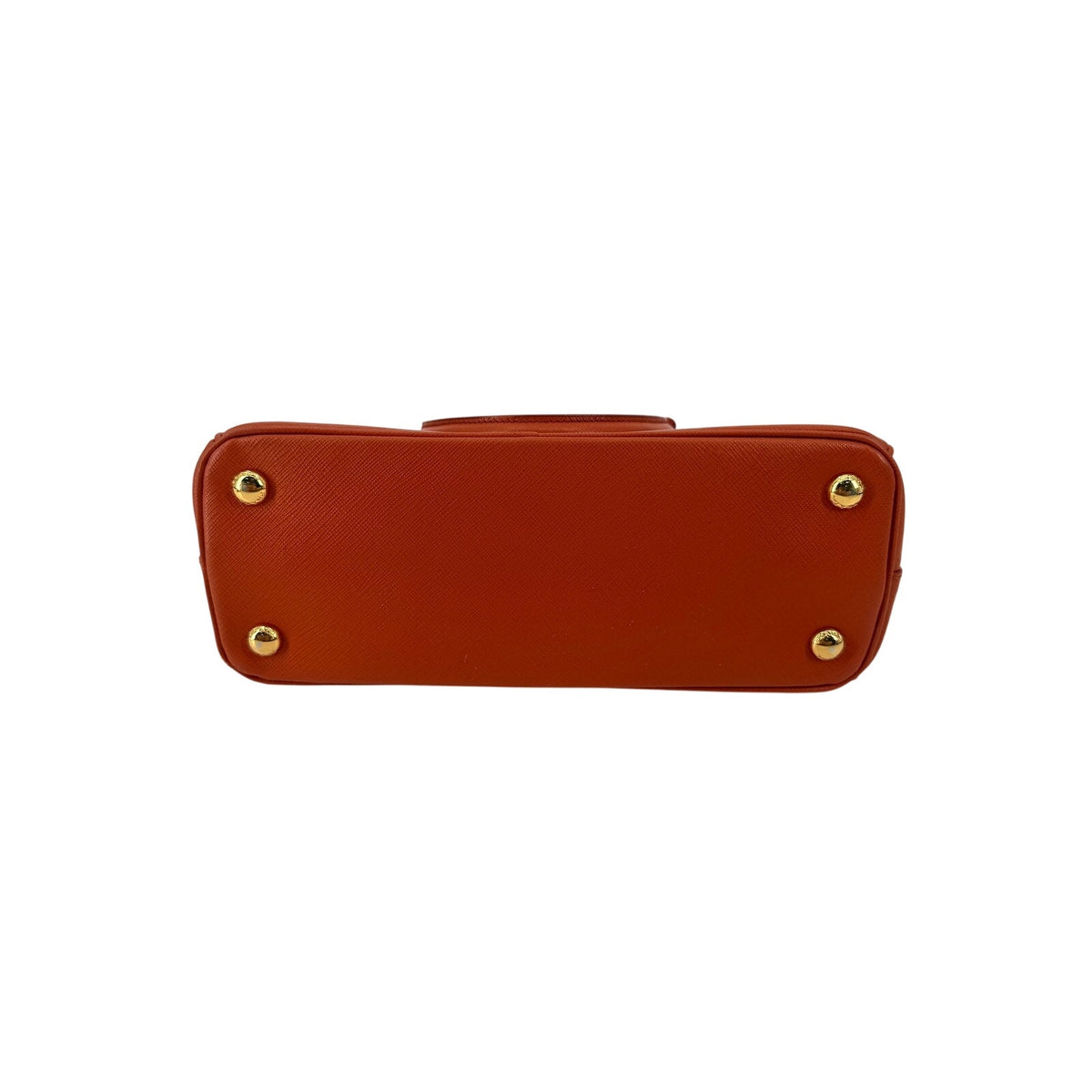 Prada Galleria Saffiano Leather Small Double Zip Tote Orange Gold Hardware Strap