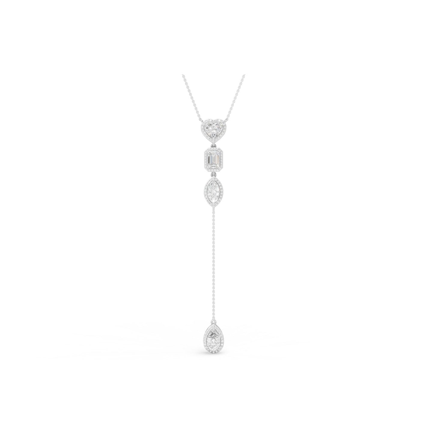 2.96 CTW 14K White Gold Diamond Lariat Necklace