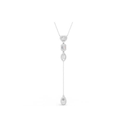 2.96 CTW 14K White Gold Diamond Lariat Necklace