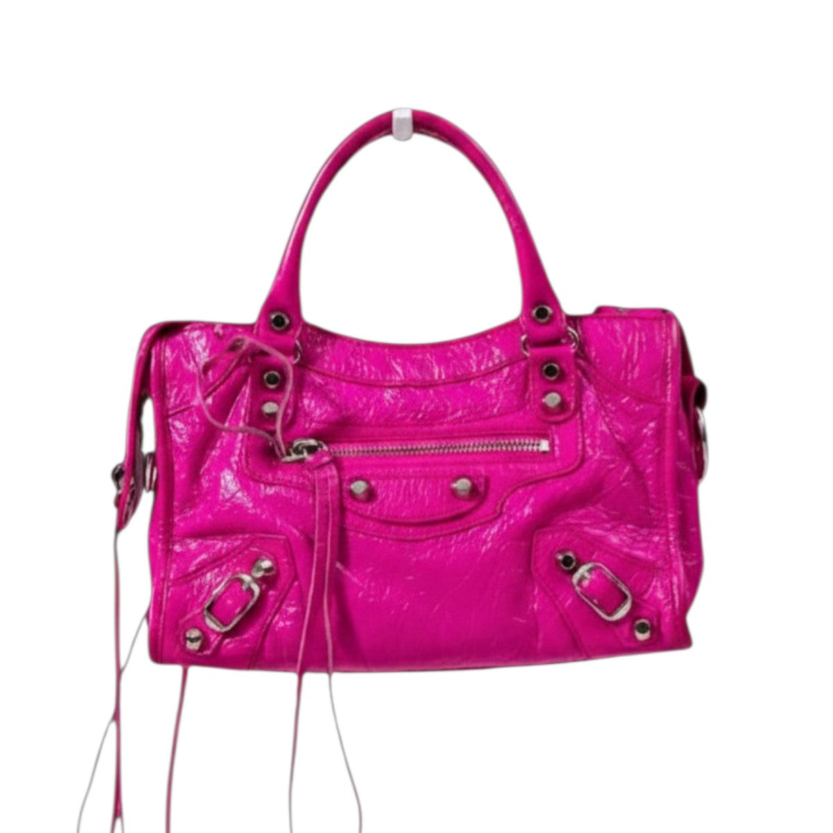Balenciaga Leather Classic Small City Bag Fushia