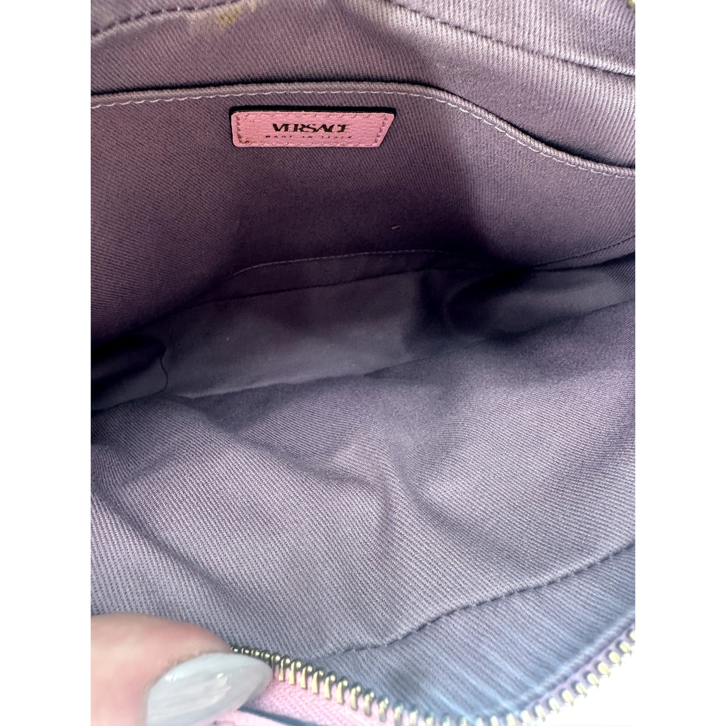 Versace Leather La Medusa Crossbody Camera Bag