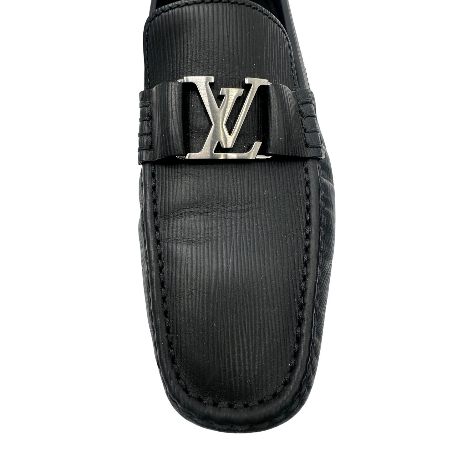 Louis Vuitton Calf Leather LV Logo Monte Carlo Moccasin Loafers Men's Size 11