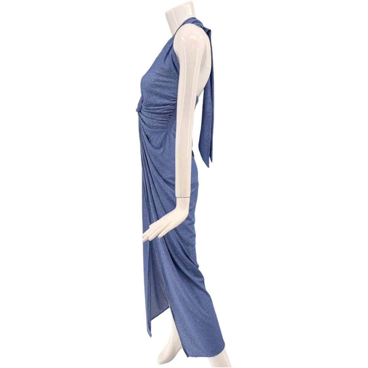Baobab Linus Stretch Tech Halter Neck Front Knot Maxi Dress
