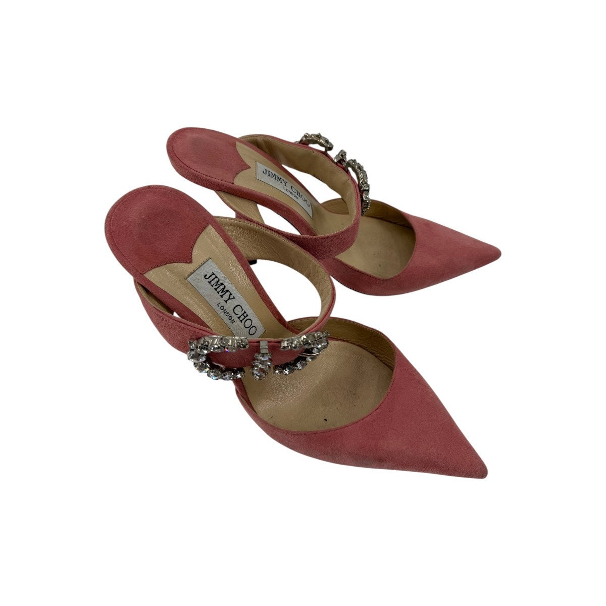 Jimmy Choo Smokey 100 Crystal Buckle Suede Mules