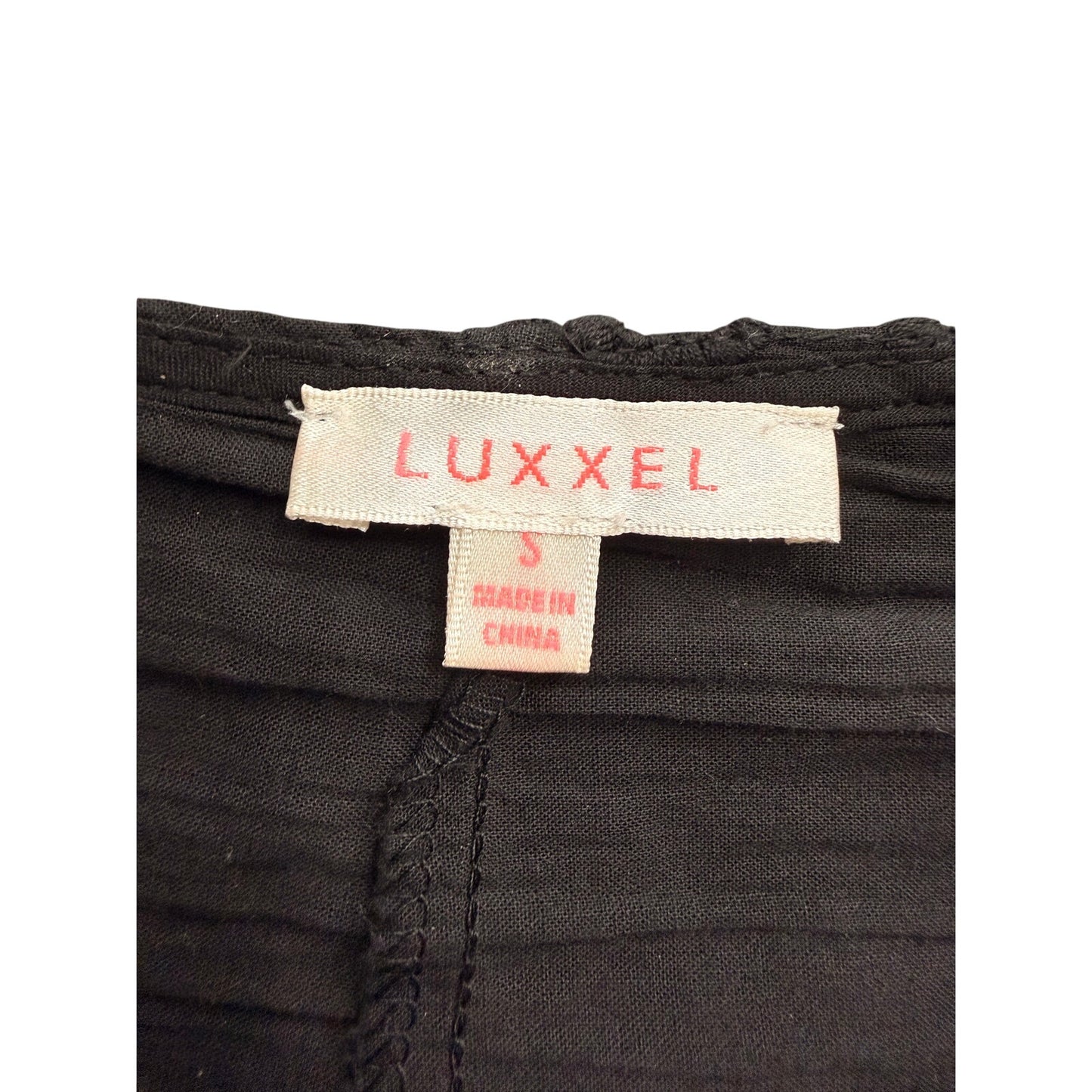 Luxxel Palm Chains Eyelet Embroidered Two Piece Maxi Skirt Set Black Women's S
