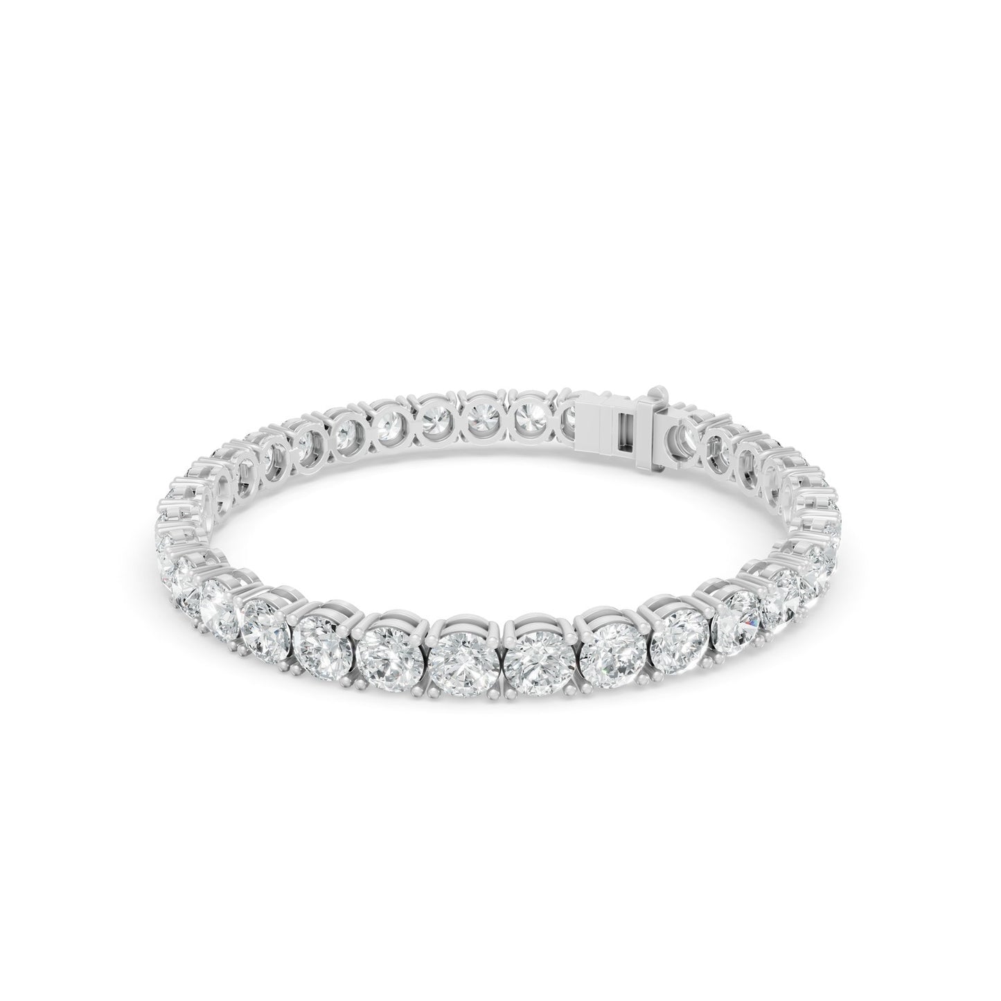 17.10 ctw Diamond 4P Classic 14K White Gold Tennis Bracelet
