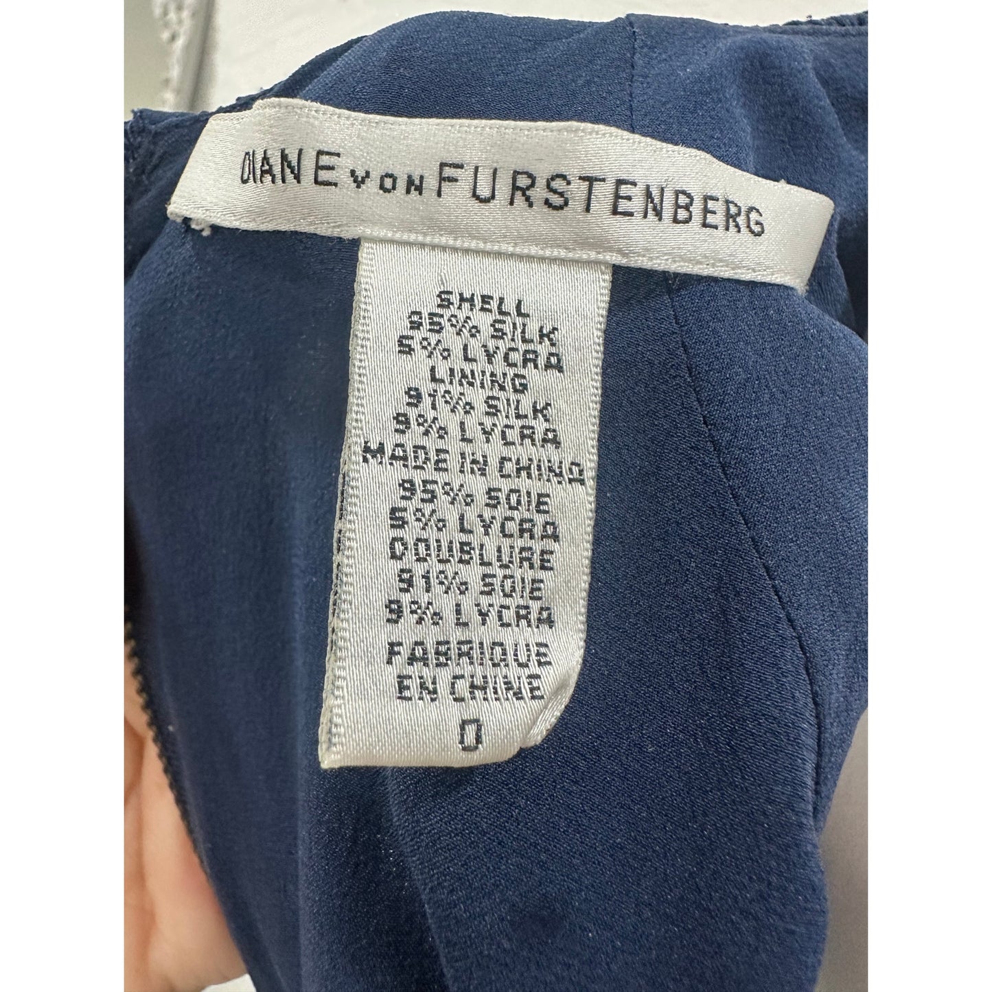 Diane Von Furstenberg Silk Sleeveless Ruched Mini Dress Navy Blue Women's Size 0