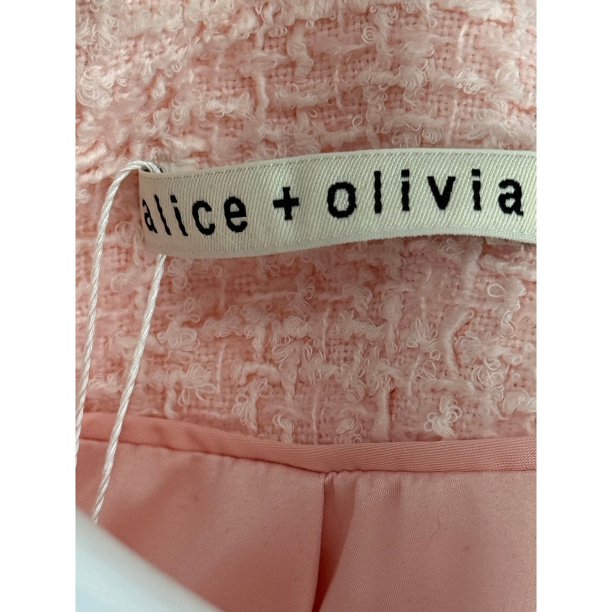 Alice + Olivia Tweed Collated Button Front Crop Jacket
