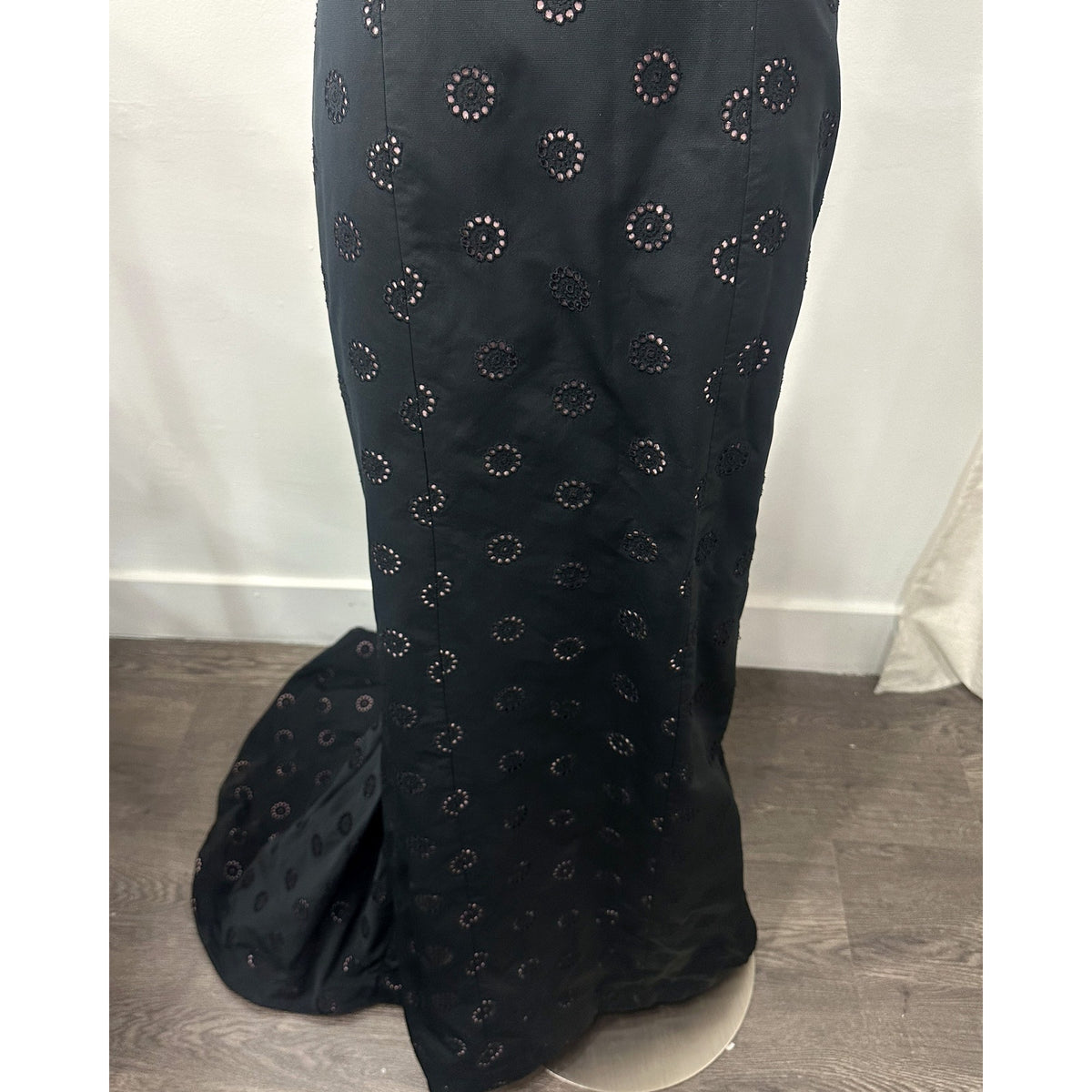 Carolina Herrera Floral Cutout Strapless Mermaid Gown Black Women's Size 10