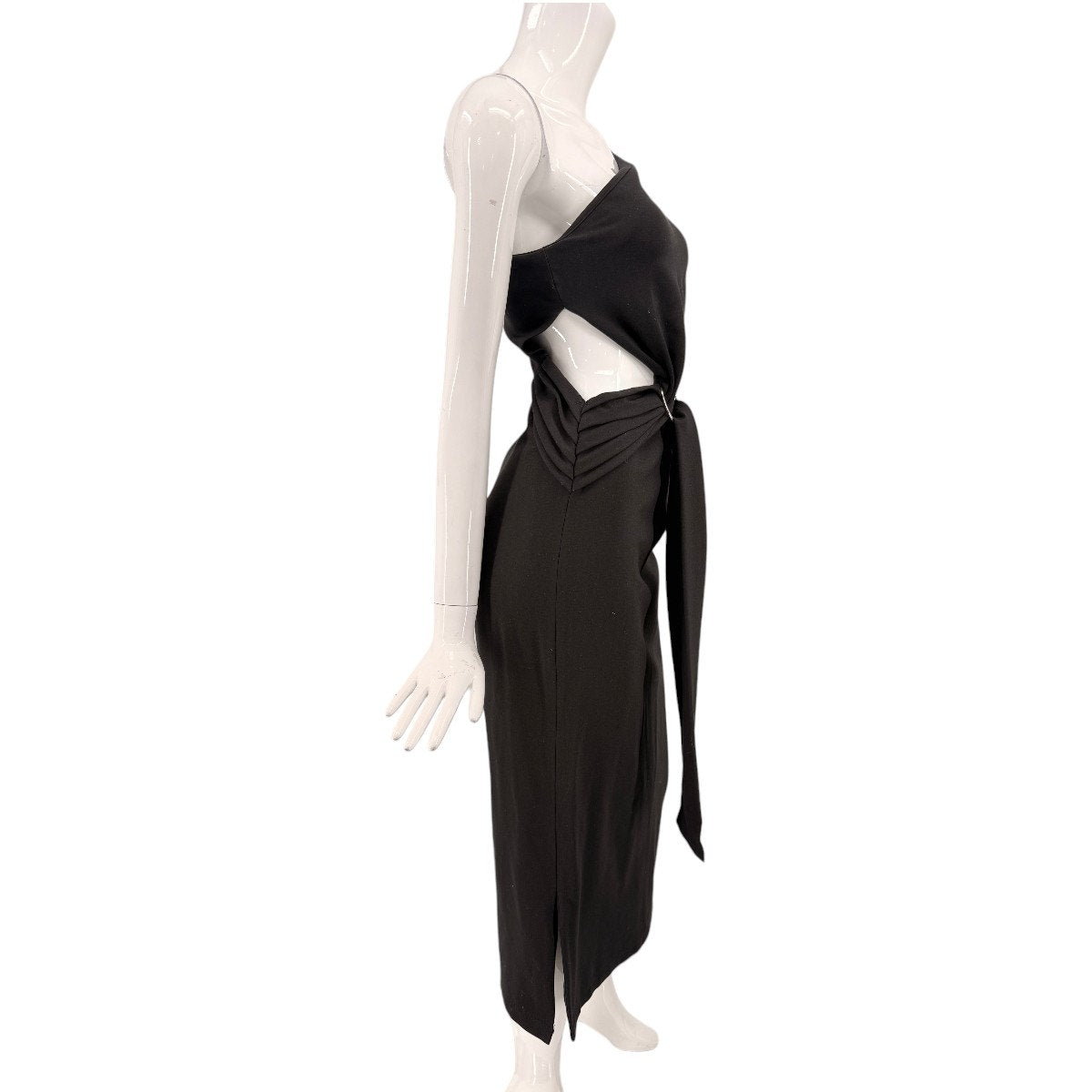 Alexis Royale One Shoulder Cut Out Crepe Midi Dress