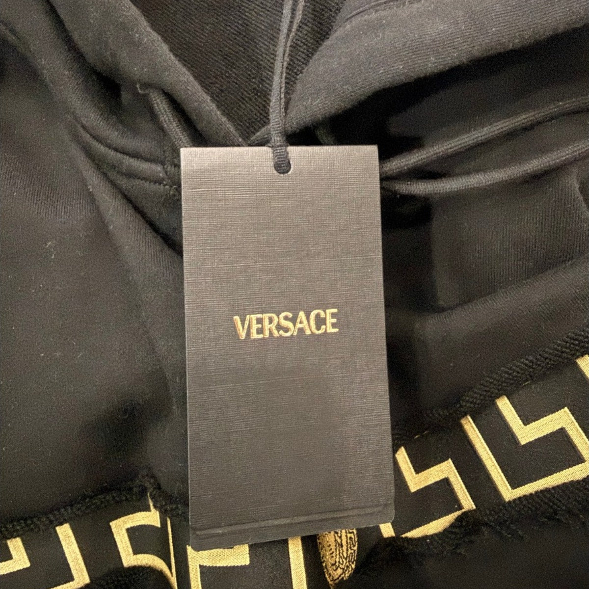 Versace Tex Felpa Artico Greca Border Jersey Cropped Hoodie Sweatshirt