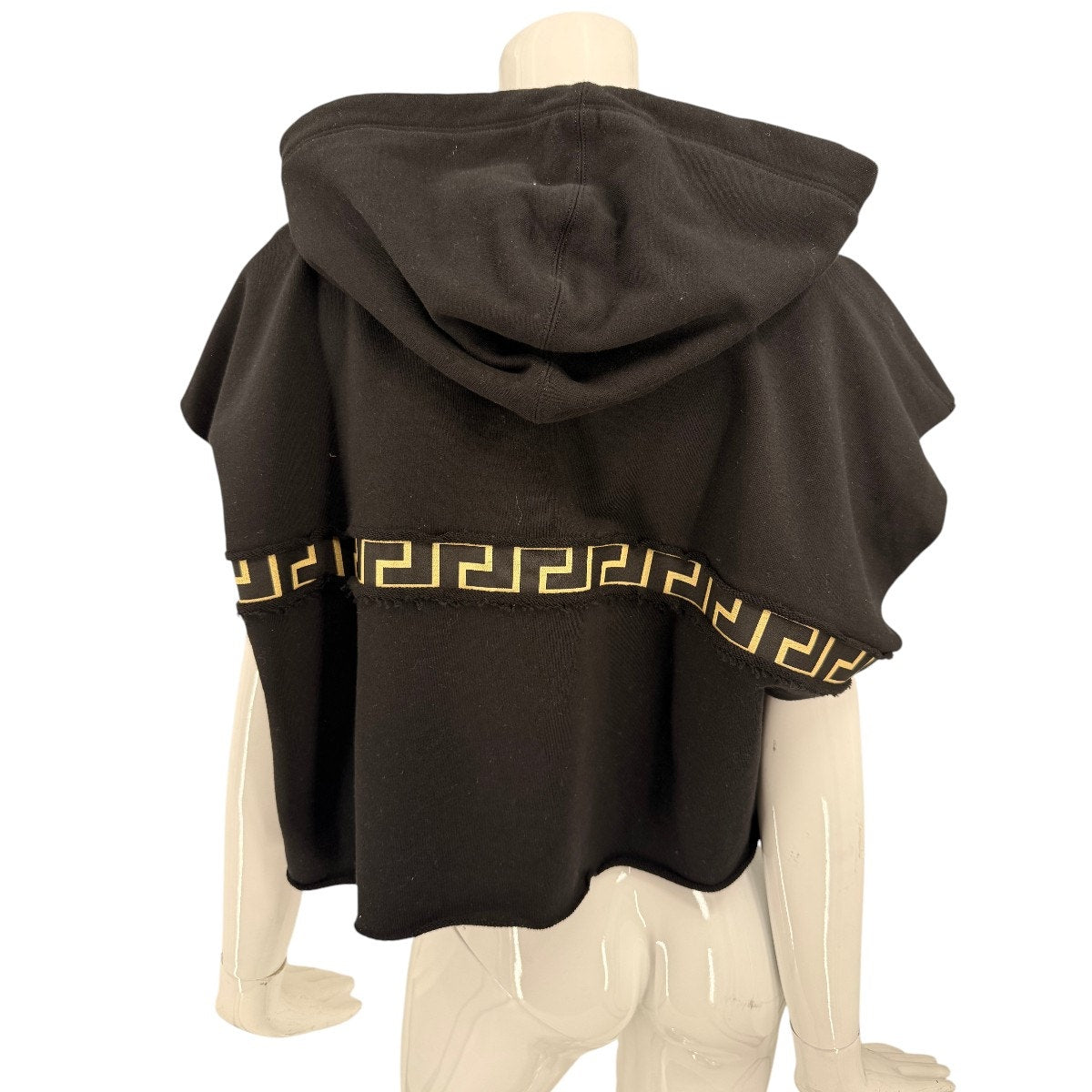 Versace Tex Felpa Artico Greca Border Jersey Cropped Hoodie Sweatshirt