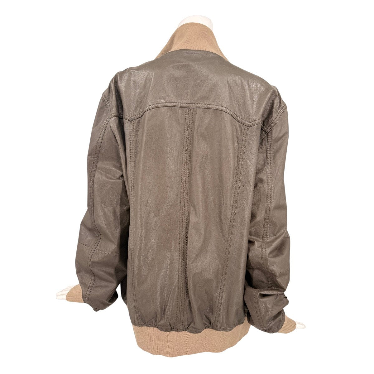 D&G Dolce & Gabbana Goatskin Leather Bomber Field Jacket Brown Men's Size 58