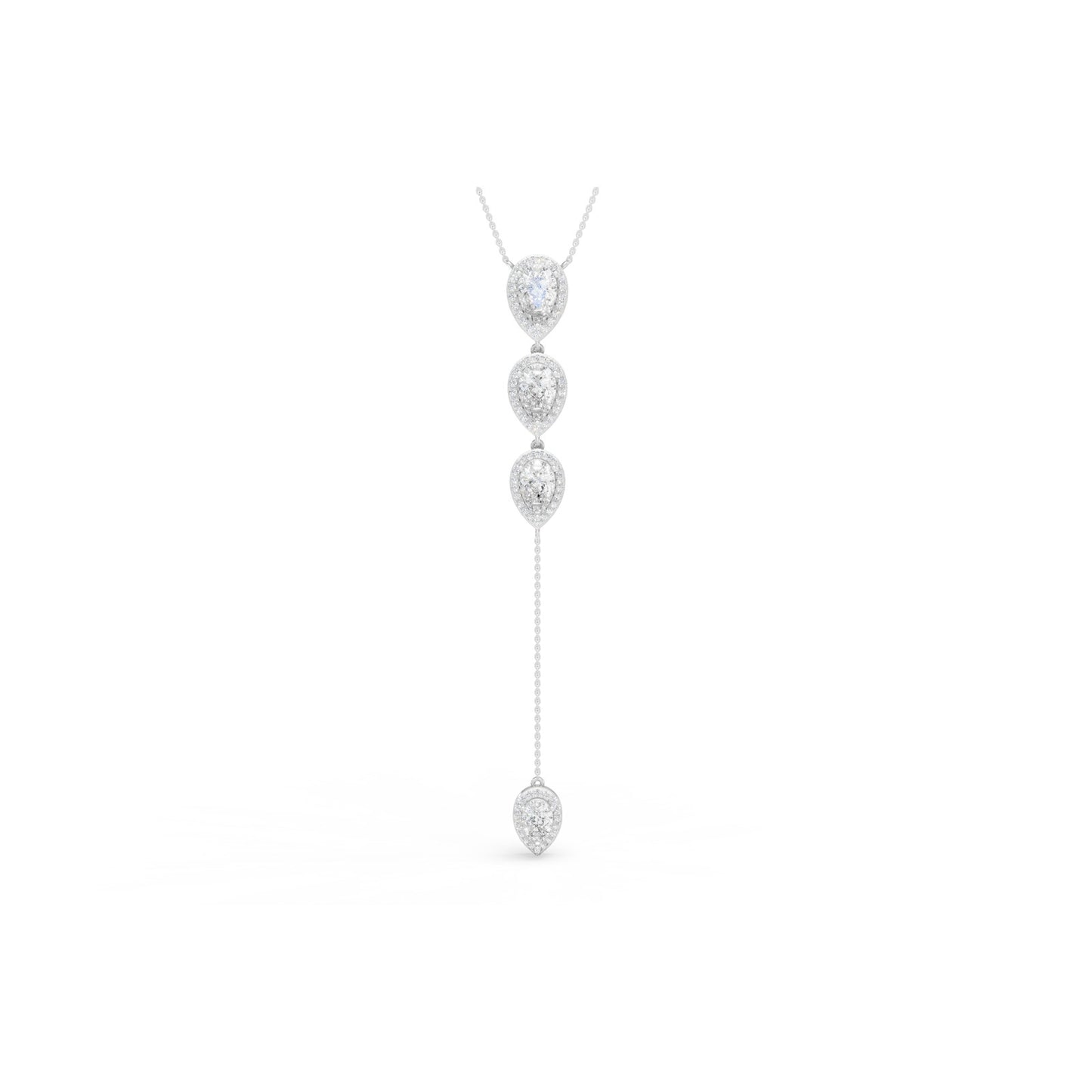 3.70 CTW 14K White Gold Diamond Lariat Necklace