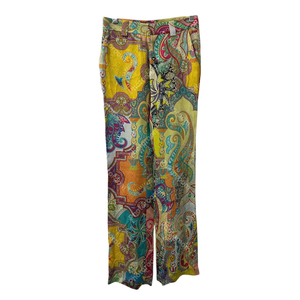 Adriana Iglesias Silk Paisley Print Straight Pants Multicolor Women's