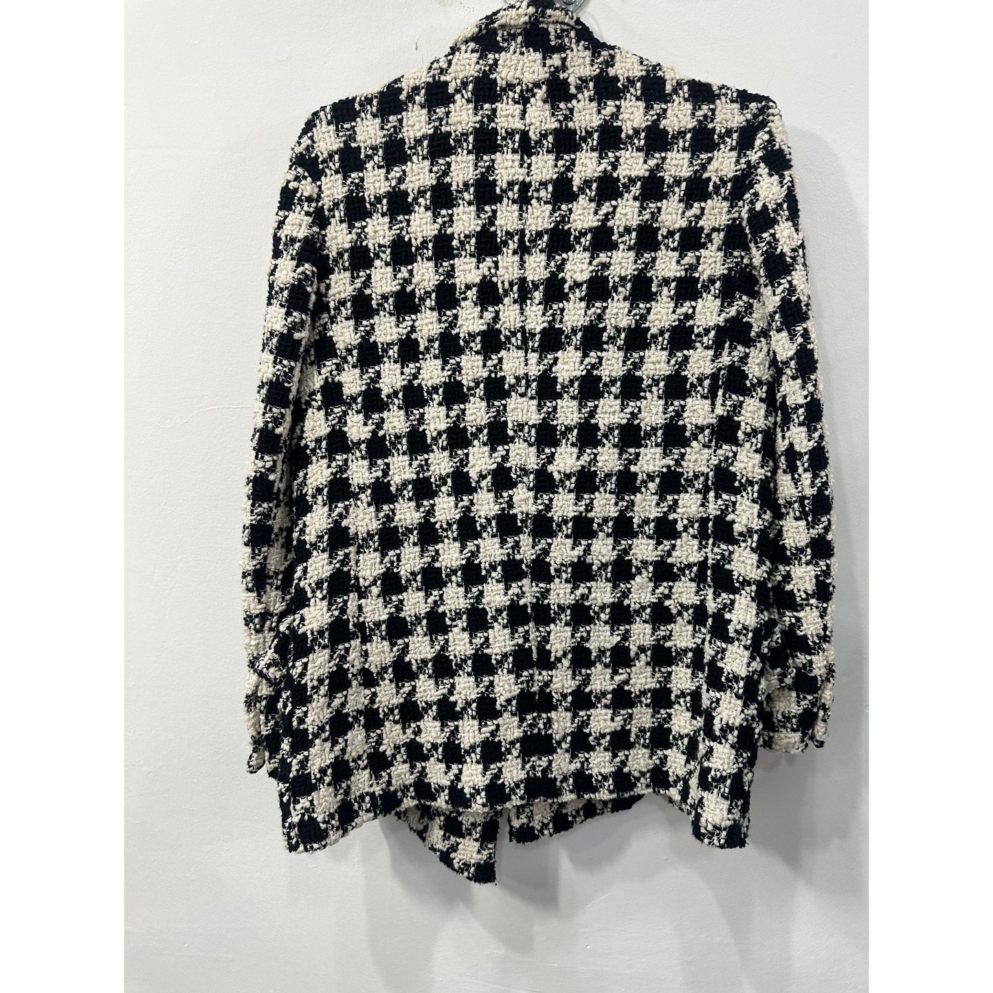 Maje Wool-Blend Houndstooth Double-Breasted Jacket