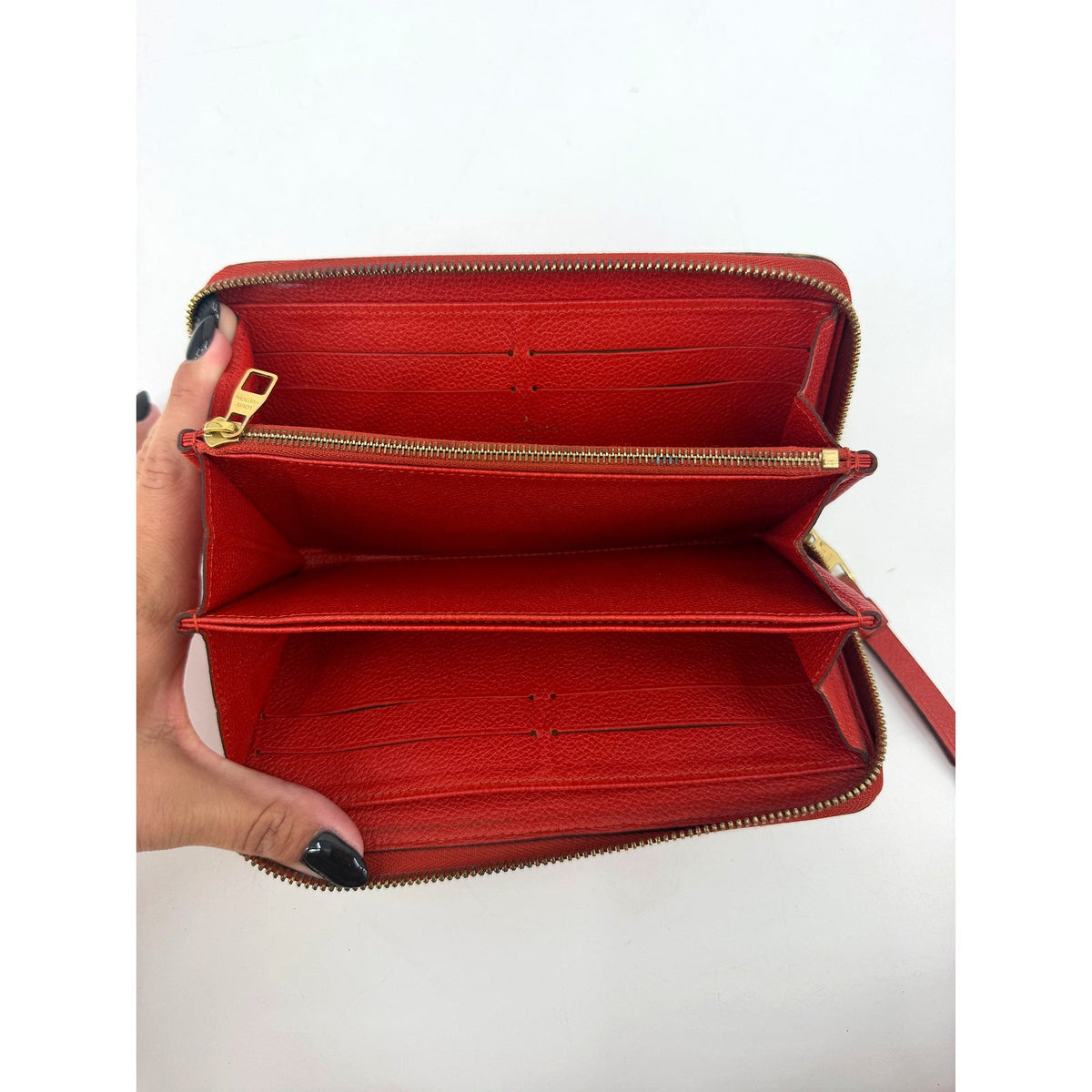 Louis Vuitton Zippy Wallet Monogram Empreinte Leather Red