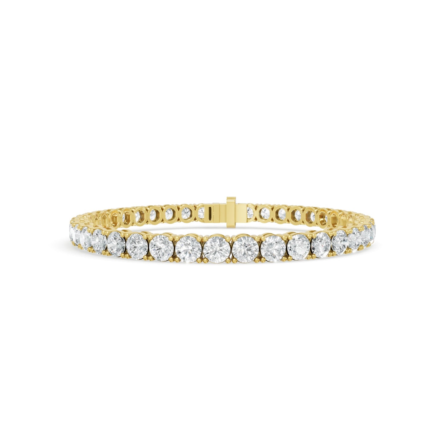 14.31 ctw Diamond 4P Classic 14K Yellow Gold Tennis Bracelet