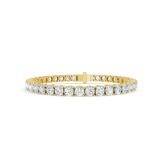 14.31 ctw Diamond 4P Classic 14K Yellow Gold Tennis Bracelet