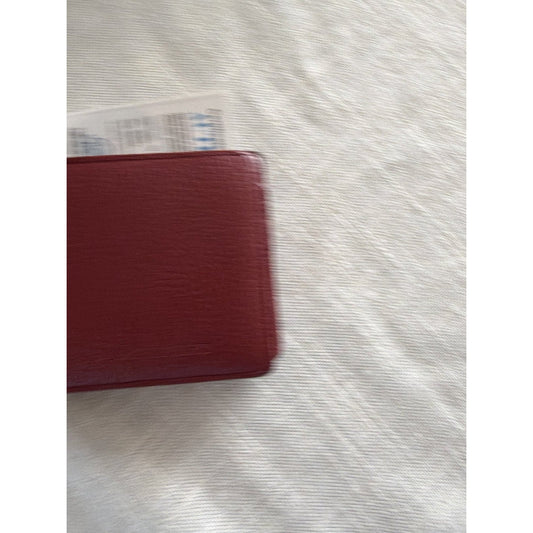 Burberry Burgundy Grained Leather Bifold Wallet