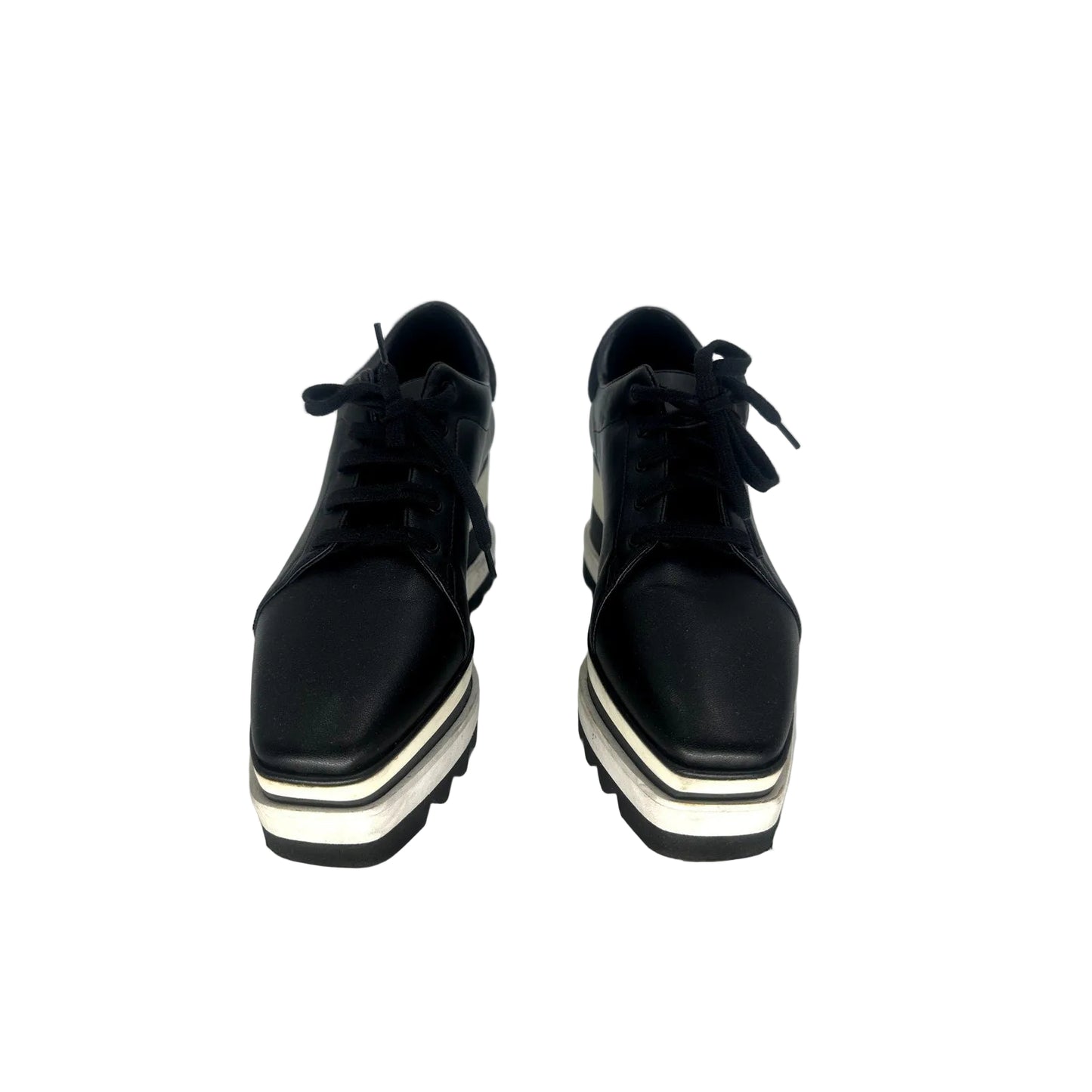 Stella McCartney Vegan Leather Perforated Sneak-Elyse Wedge Sneakers