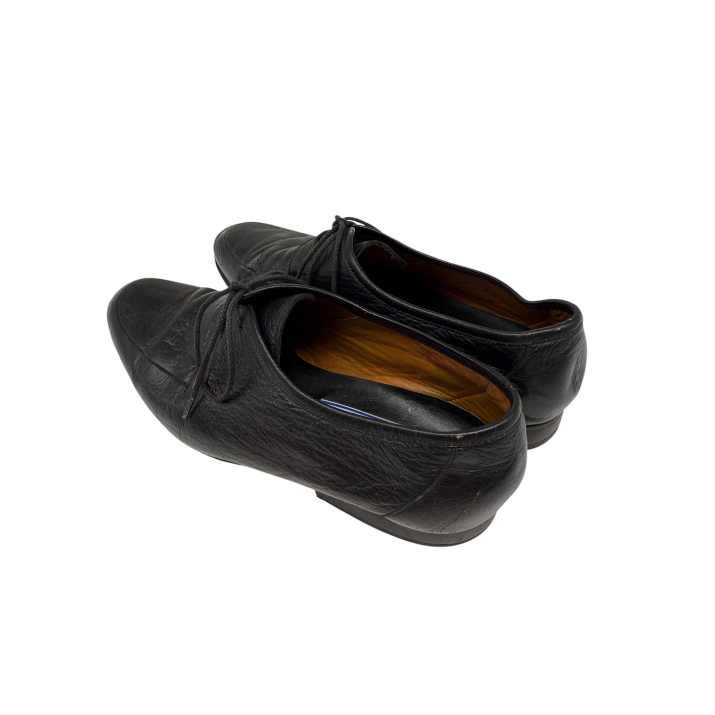 Saint Laurent Leather Lace Up Round Toe Low Top Oxford Loafers