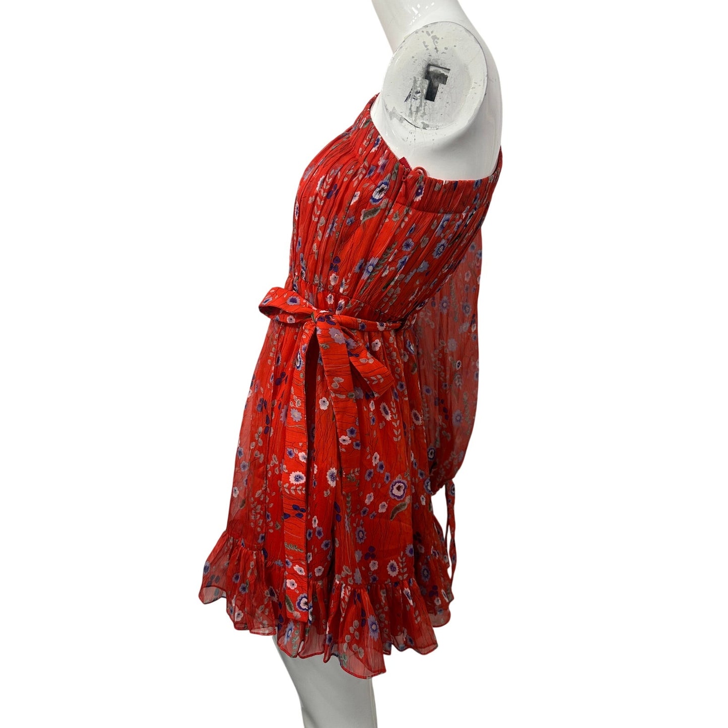 Alexis Edyta One Shoulder Ruffle Long Sleeve Floral Mini Dress