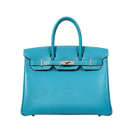 HERMES BIRKIN Epsom Leather PHW Blue Jean Size 30