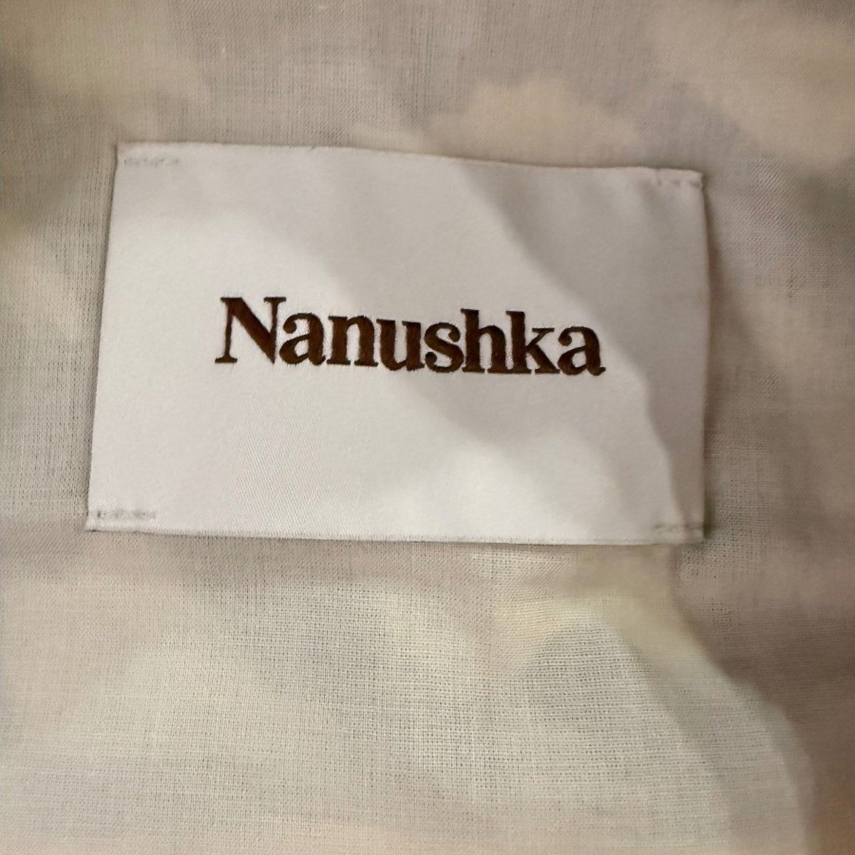 Nanushka Loiza Graphic Print Cotton Wrap Crop Top