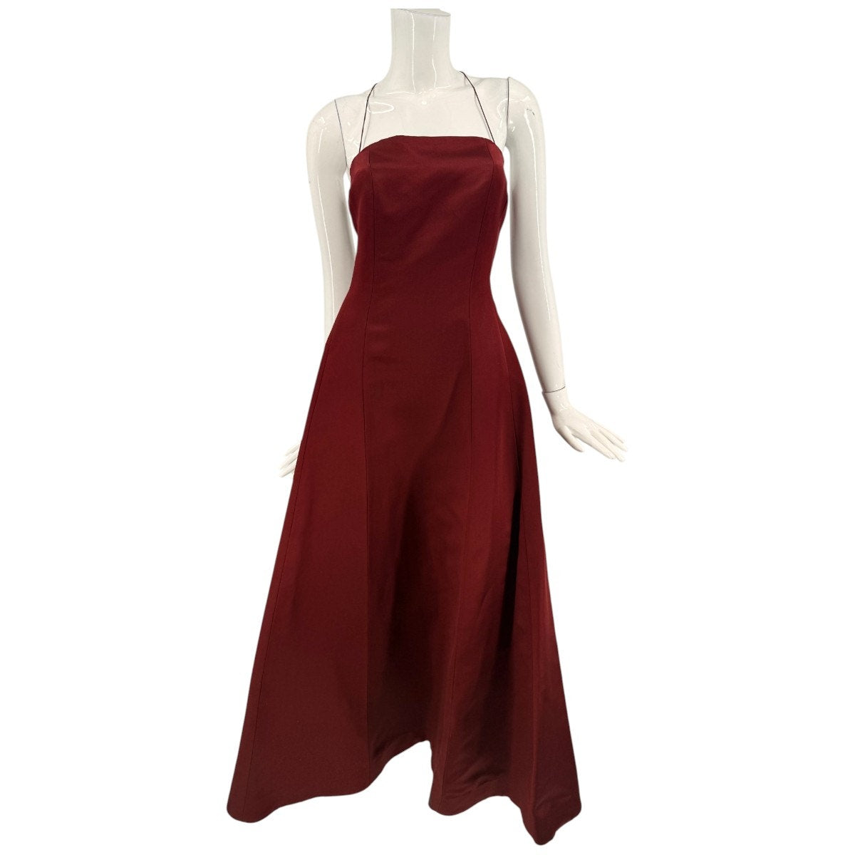 Adam Lippes Giovanna Silk Satin Open Back Lace-Up Gown