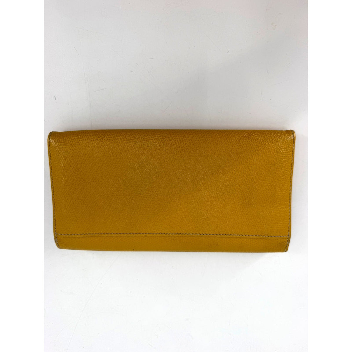 Loewe Anagram Grained Leather Long Flap Wallet Mustard Yellow