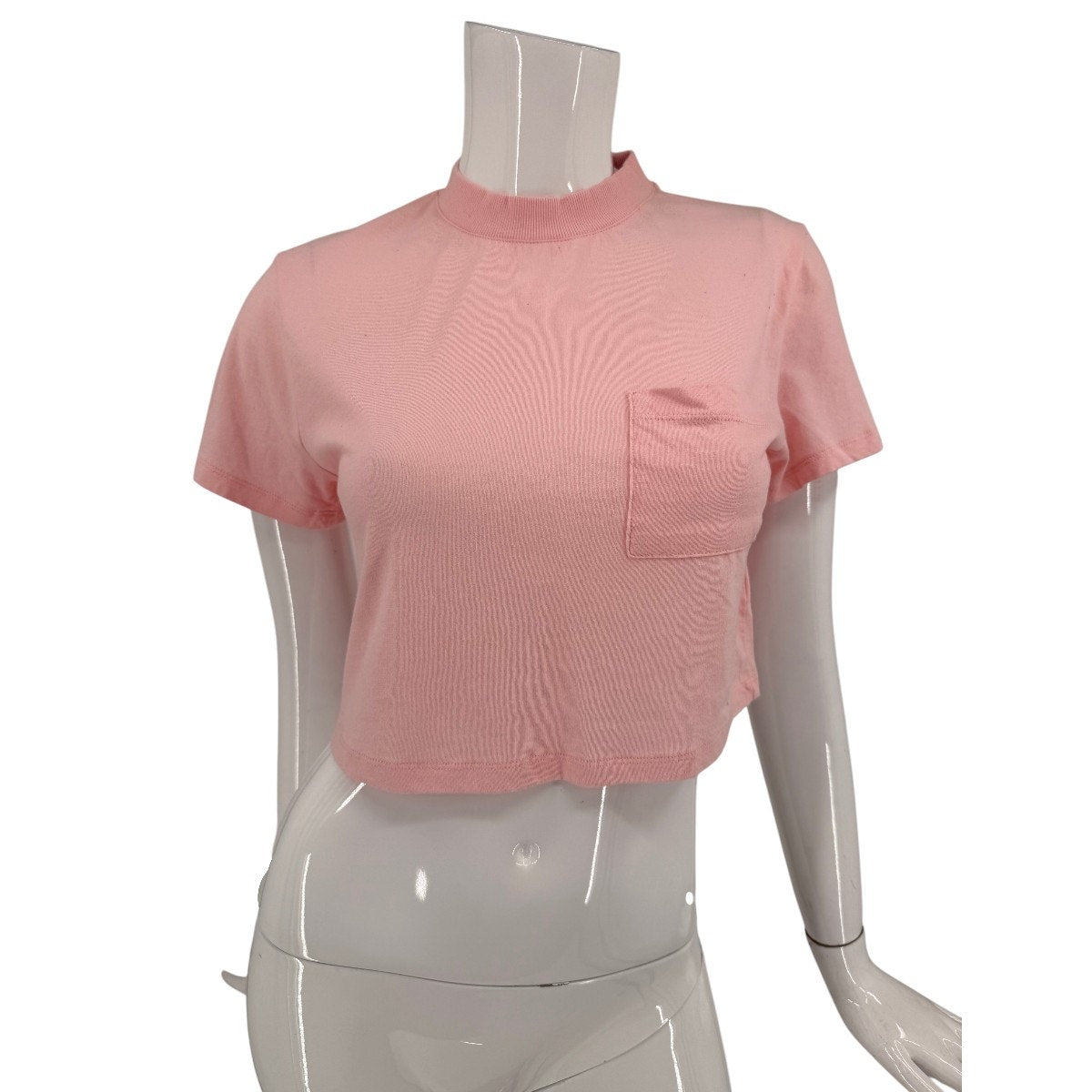 Alice + Olivia Crew Neck Short Sleeve Cropped Top