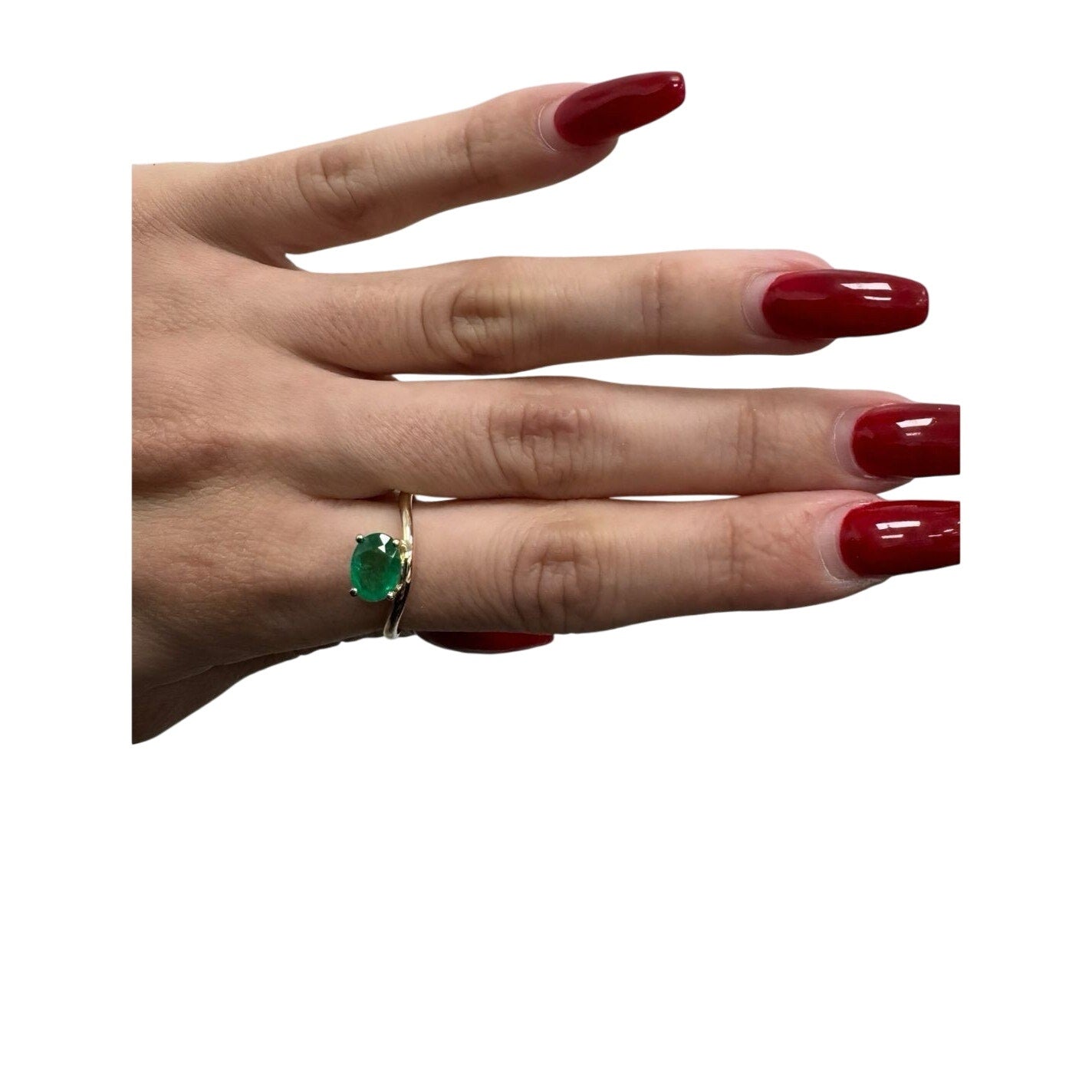1.3 CTW Emerald Yellow Gold Solitaire Ring
